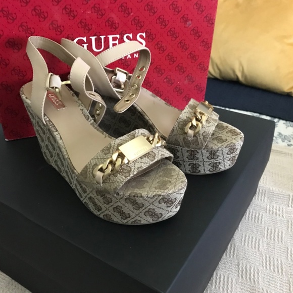 Guess Monogram Wedge Shoes - Picture 2 of 5